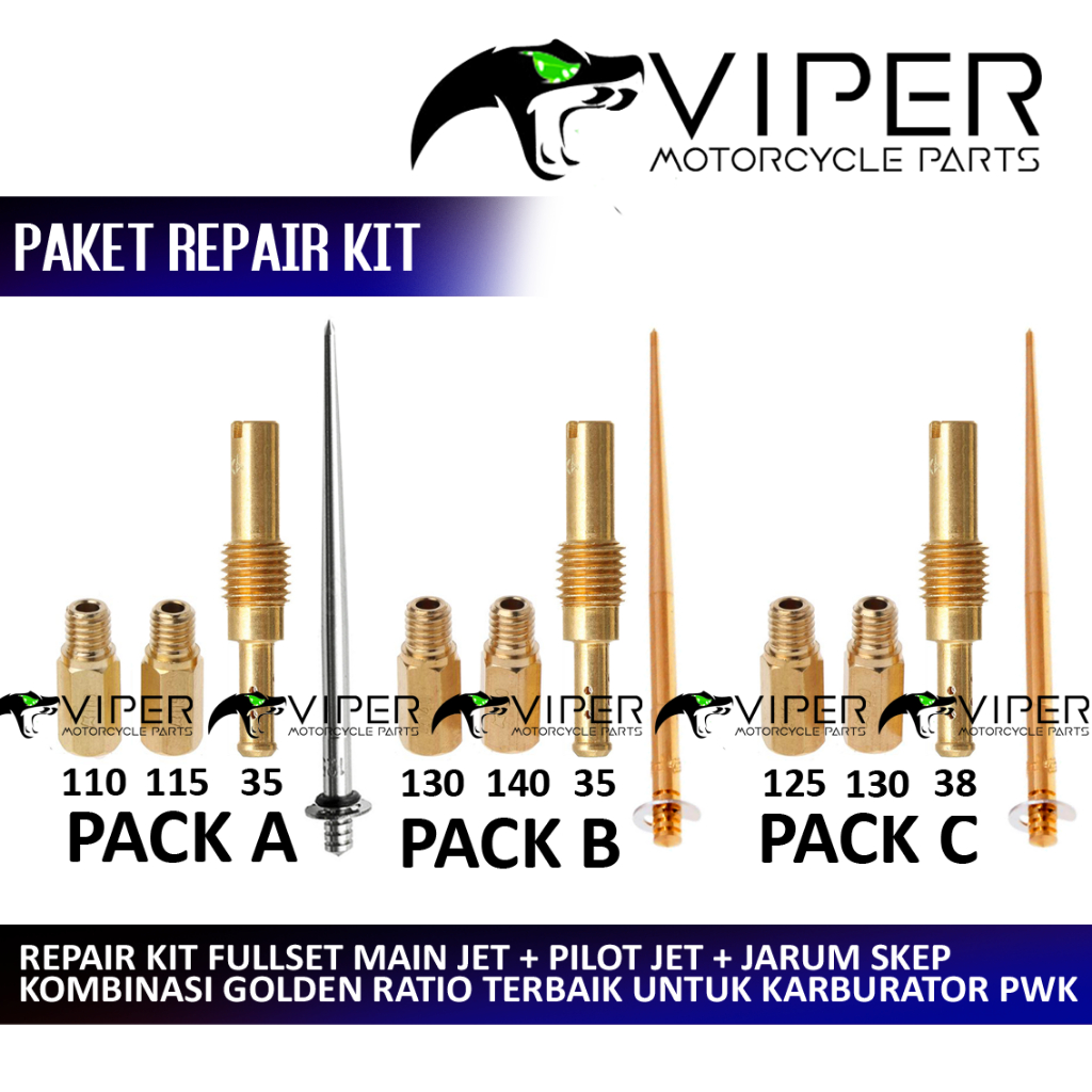 [COD] REPAIRKIT REPAIR KIT PWK SPUYER MJ PJ MAIN PILOT JET KARBURATOR PWK CPO BLACKVIPER REPAR KIT P