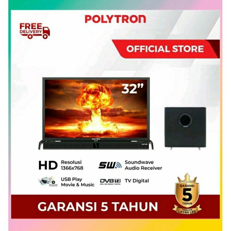 LED POLYTRON 32 INCH SOUNDBAR TYPE 32 PLD BV 1558/LED POLYTRON/TV POLYTRON/LED SOUNDBAR/LED 32 INCH/