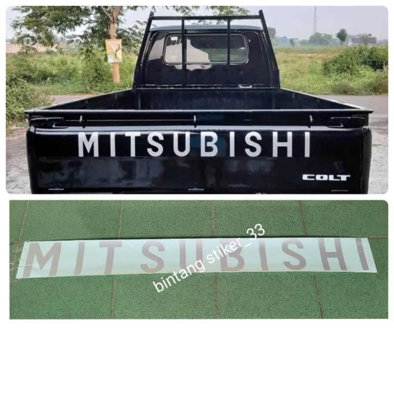 stiket tulisan mitsubishi l300 pick up/stiker tulisan mitsubishi l300 bak belakang pick up