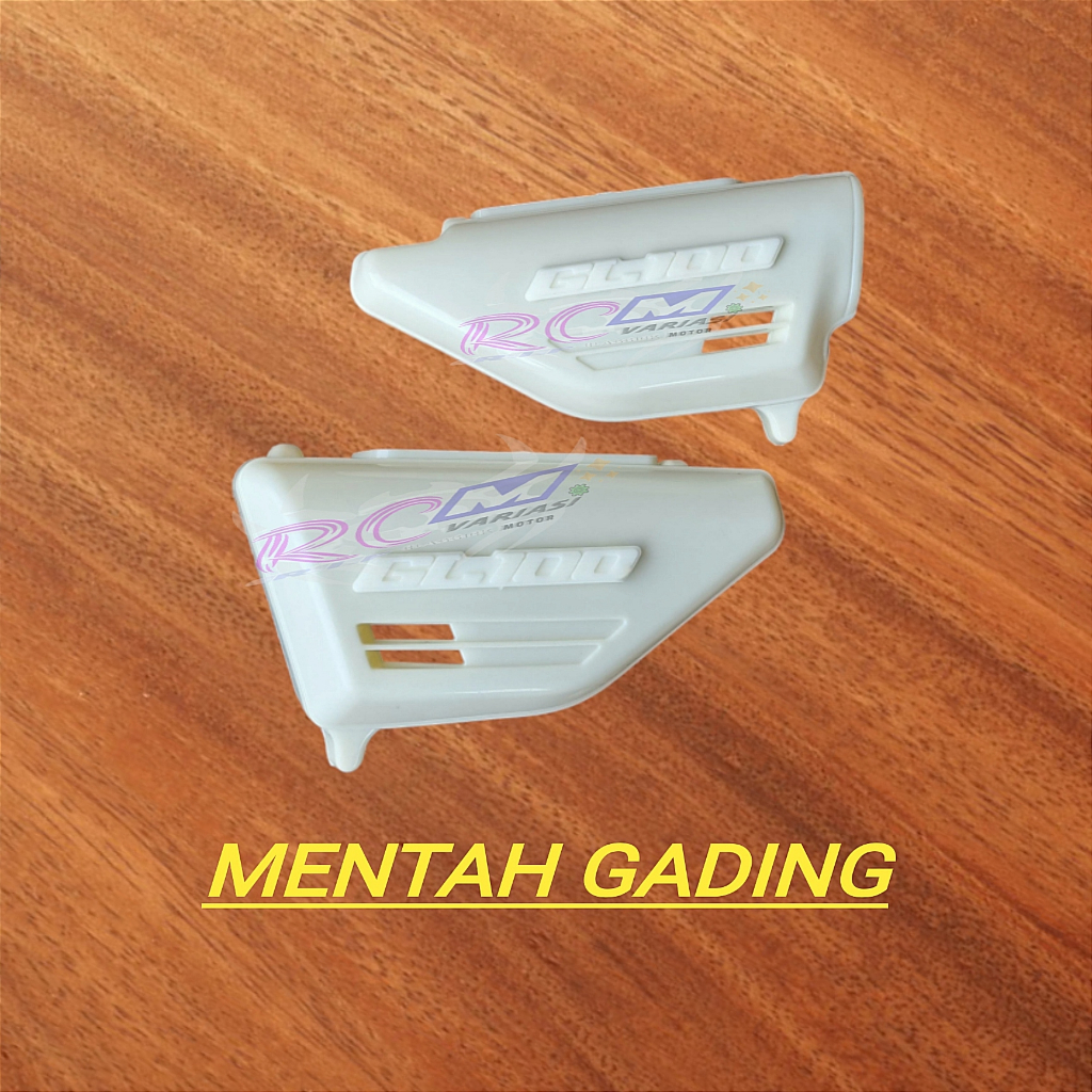 BOK aki gl100 putih gading ABS tebal mirip ori set logo emblem cover tepong  bahan mentah belum cat 