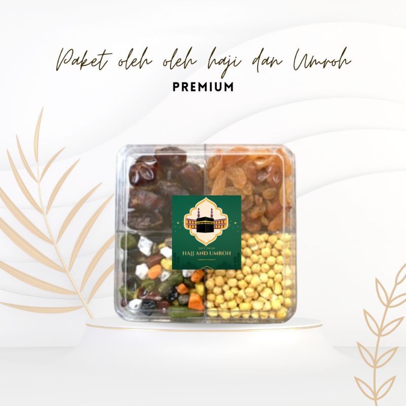 

paket oleh oleh haji umroh premium /hampers haji dan umroh/kurma kacang coklat kismis