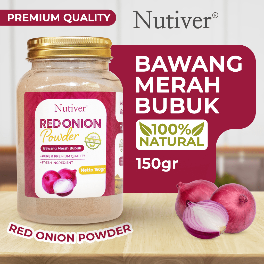 

NUTIVER RED ONION POWDER | BAWANG MERAH BUBUK MURNI | BUMBU MASAK BAWANG MERAH