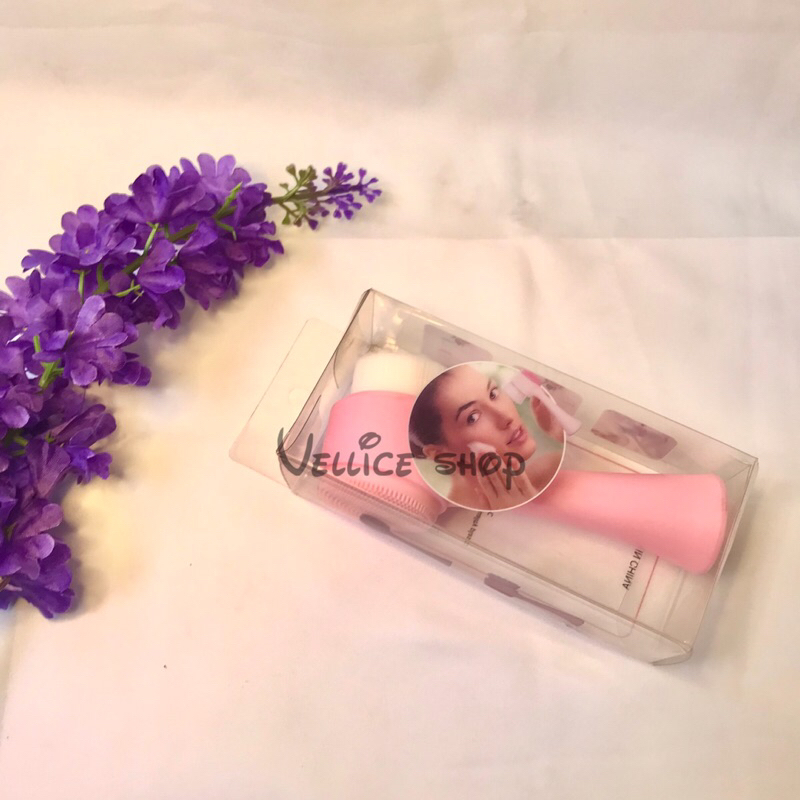 (COD) Alat cuci muka manual/ Facial Cleansing Brush dua sisi