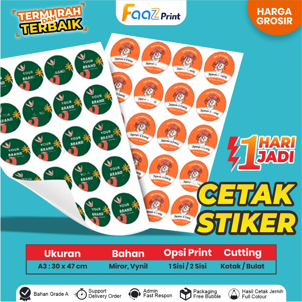 

( ) PRINT STICKER MIROR, STICKER VYNIL, STICKER HVS, STICKER TRANSPARAN A3+