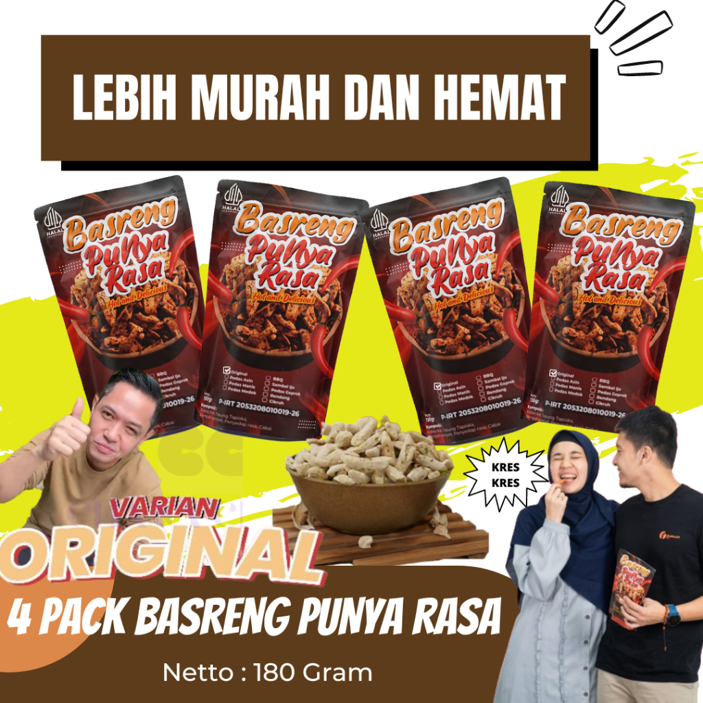 

Basreng Original isi 4 pcs Basreng Dengan Kualitas Sangat Bagus Bahan Renyah Juga Tidak Keras BPOM
