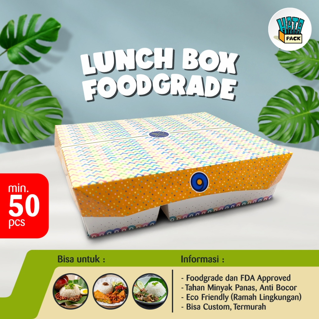 Kotak Makan Kertas Sekat Semarang / Lunch Box Sekat 5 / Tab Plus 5C 19 x 17 cm / Lunch Box Sekat 5
