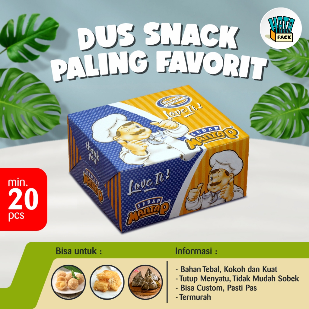Dus Box Kue / Dus Box Martabak Sedap Mantap Ukuran 12 x 16 x 7 cm / Dus Box Kue Hansel Bandung