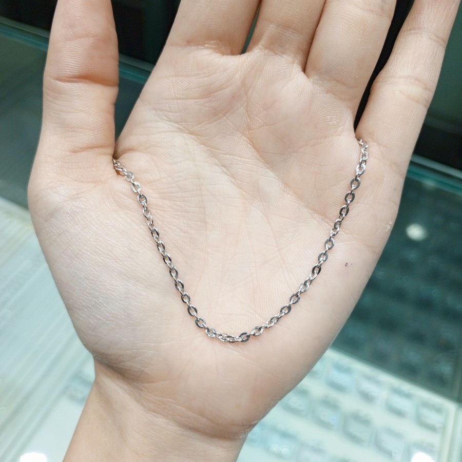 Perhiasan Emas Kalung Anak Emas Putih Fashion 17k 75% 2.08gram (KG32)