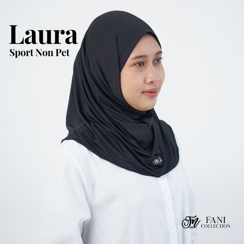 Laura Hijab Sport (Tanpa Pet) / Jilbab Sport Tanpa Pet / Bergo Sport / Jilbab Olahraga / Jilbab Voll