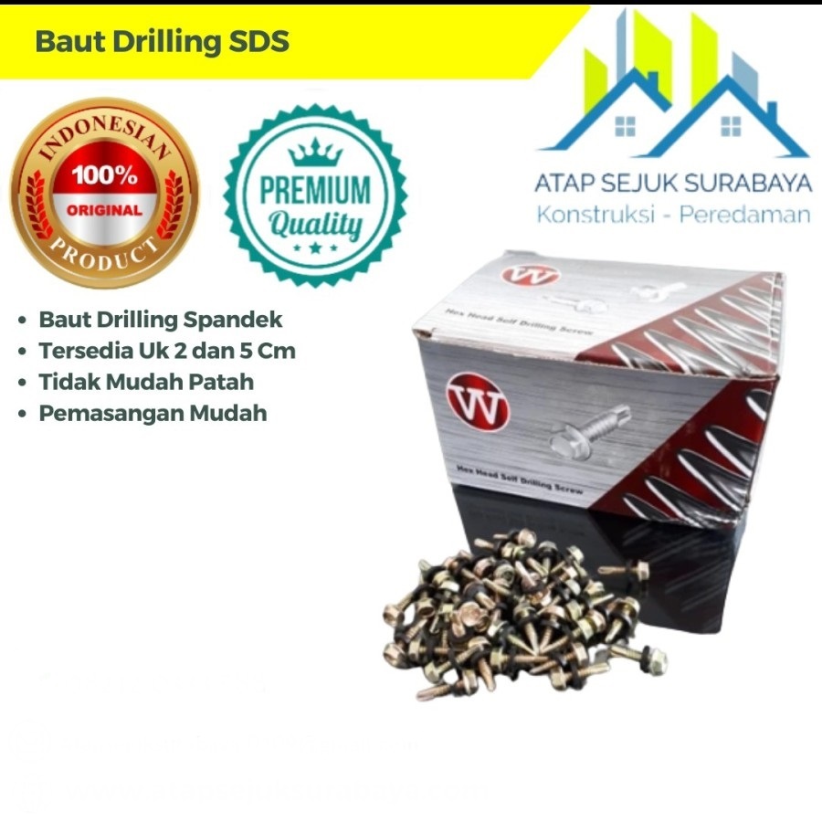 Baut Drilling SDS Baja Ringan 12 x 20 / 12 x 50