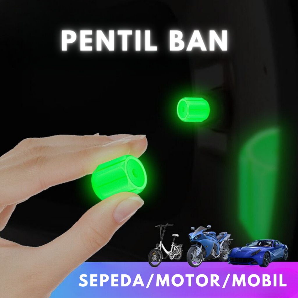 KISO Pentil Ban Sepeda Motor Listrik Mobil Warna Warni Glow in the dark Neon