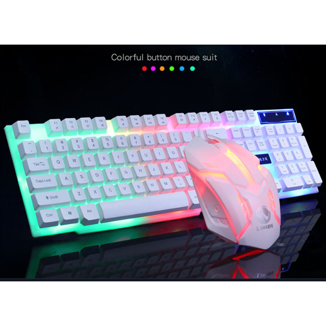PROMO KEYBOARD GAMING RGB PUTIH DAN HITAM READY