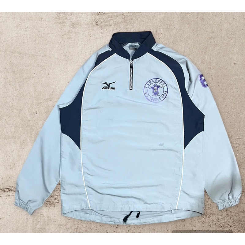 Jacket Windbreaker halfzip Mizuno gray vintagei