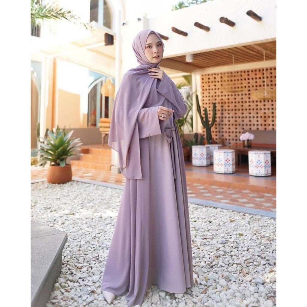 BISA COD' HELWA ABAYA FREE PASMINA Model Baju Abaya Remaja Terbaru Gamis Hitam Mewah Cantik Fashion 