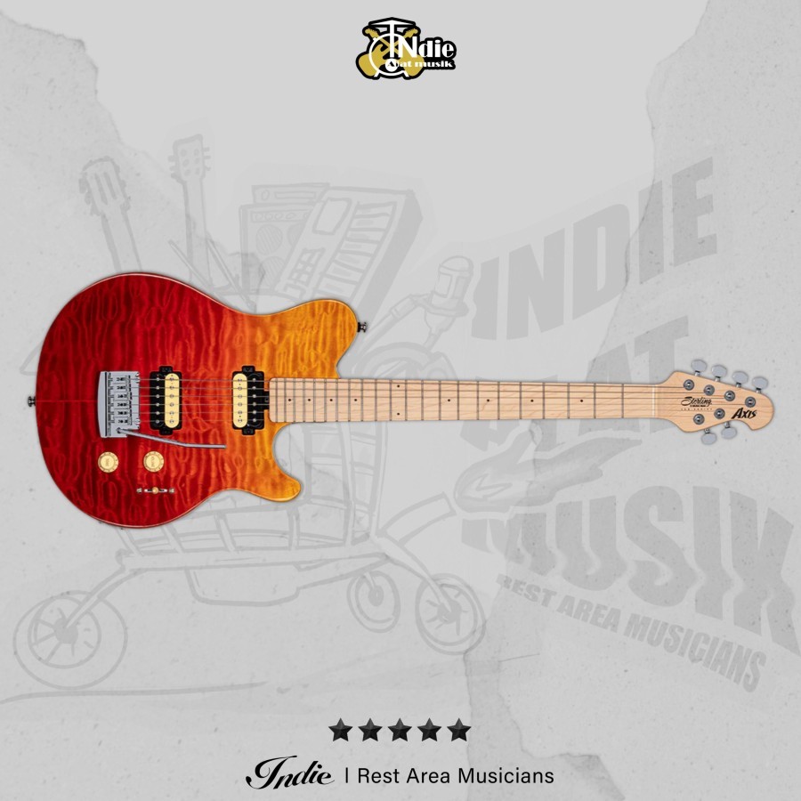 Gitar Elektrik Axis AX3QM M1 Sterling By Musicman Spectrum Red