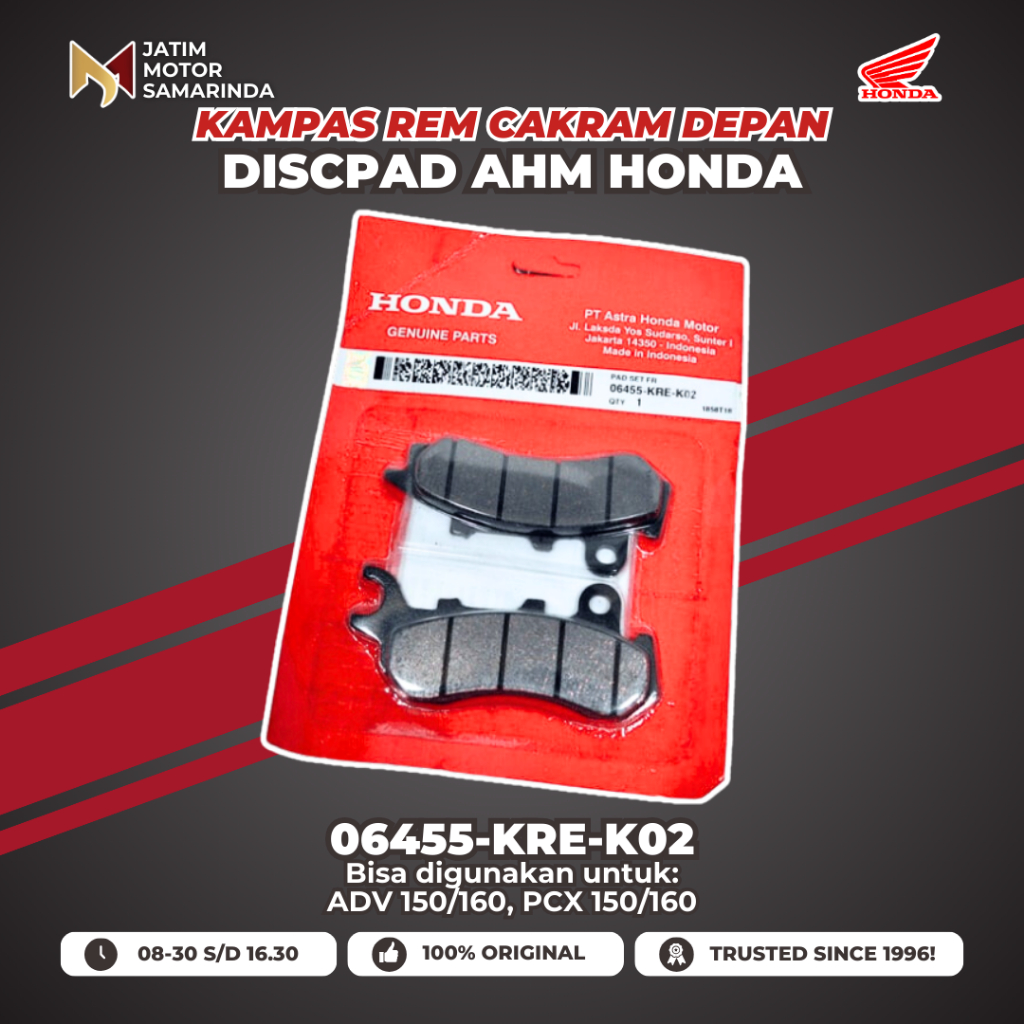 Honda AHM Kampas Rem Cakram Discpad Disc Pad Dispet 06455-KRE-K02 KRE ADV 150 ADV 160 PCX 150 K97 PC
