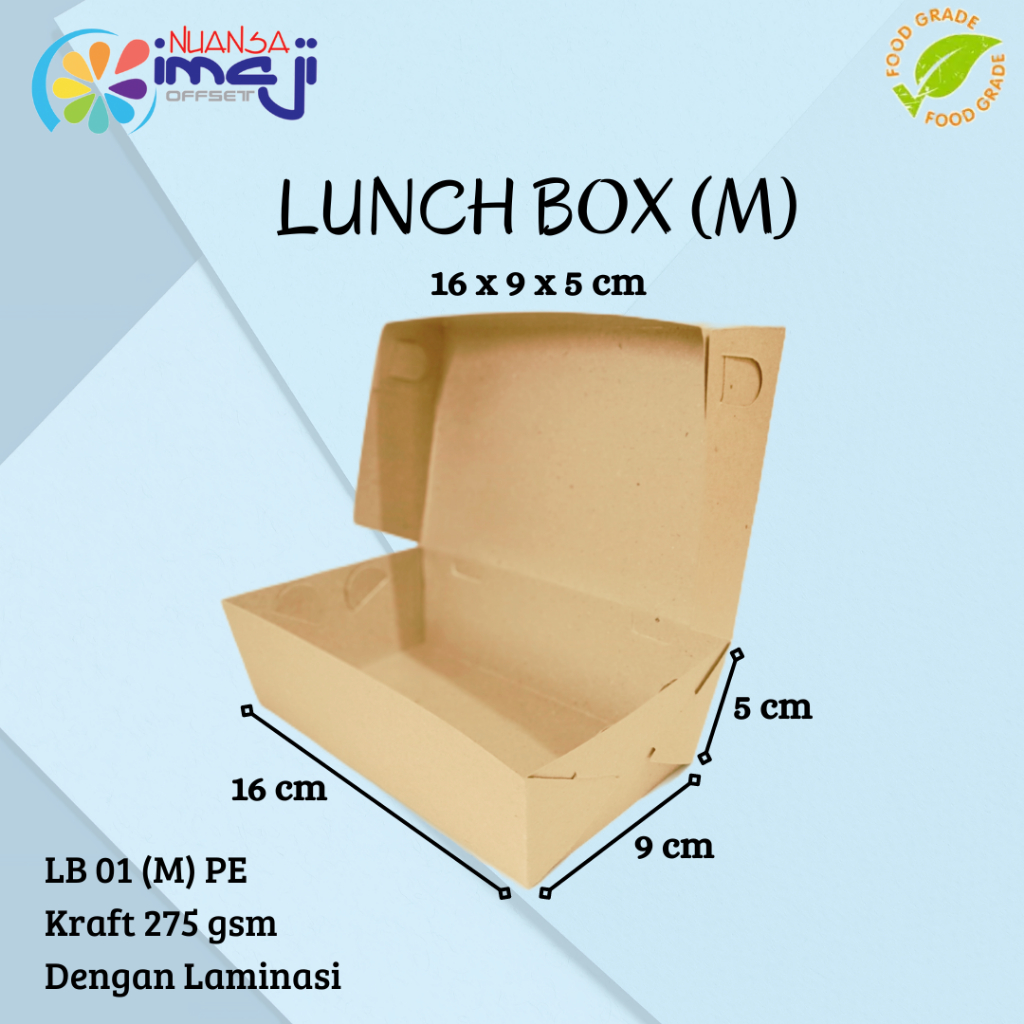 

Lunch Box (M) Uk. 16x9x5 cm, Dengan Laminasi