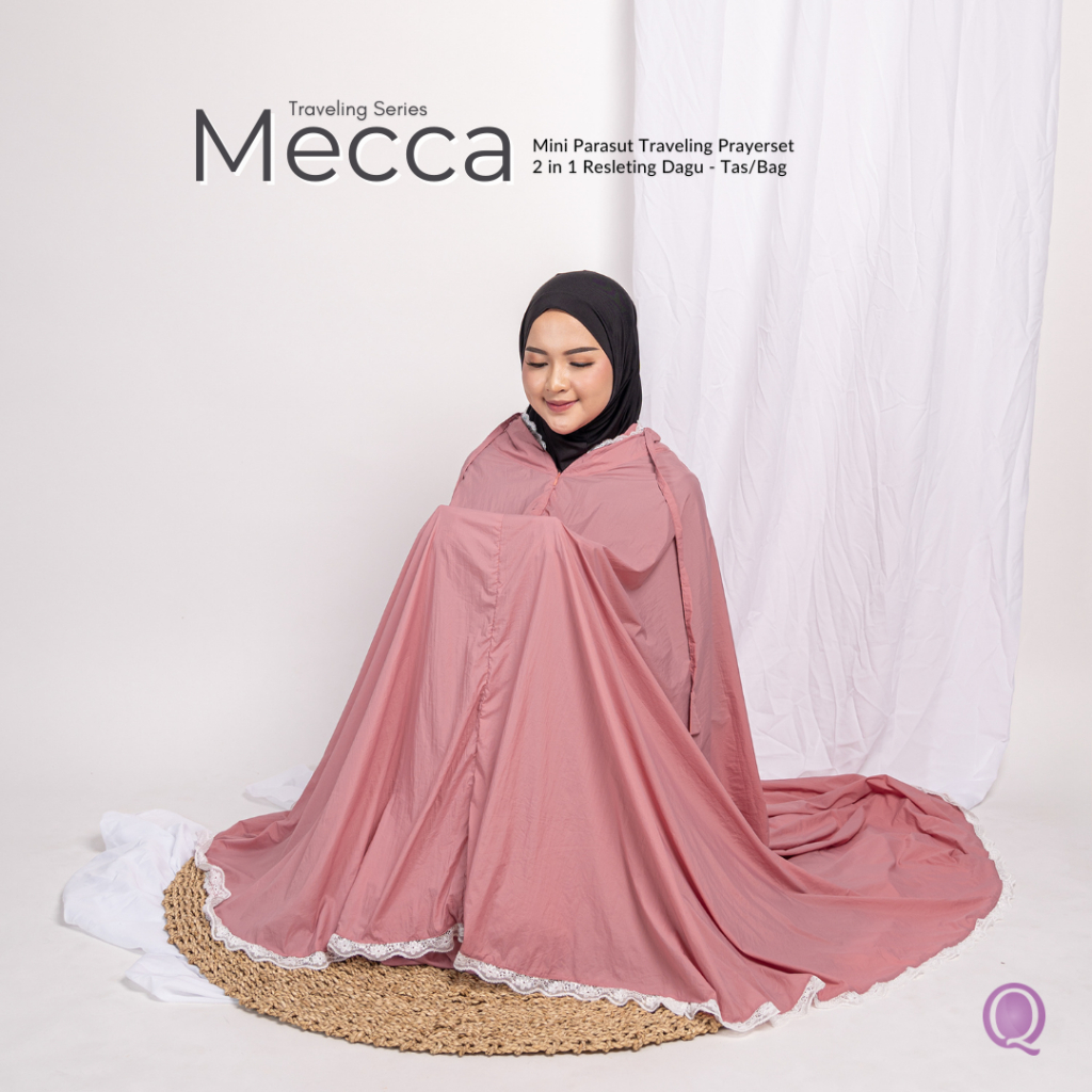 PRAYER SET PARASUT MINI TRAVELING PREMIUM MUKENA RAYON PREMIUM SUPER JUMBO 2 IN 1  MUKENAH PONCO TRA