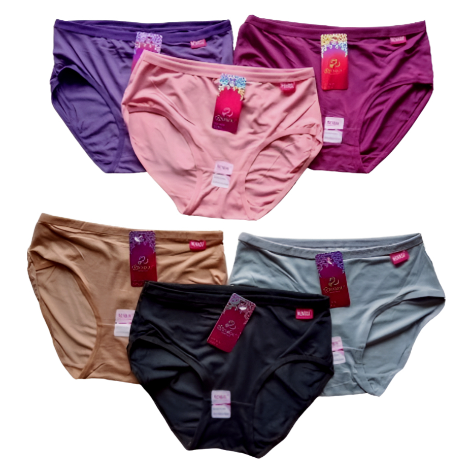 GROSIR 12 PCS CD Celana Dalam Wanita Dewasa Sexy Wenrou 819 Polos Bahan Halus Ukuran L XL XXL Murah 