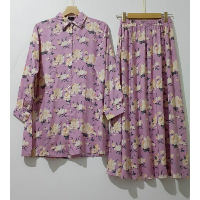 Nia Muslimah Fashion - Set Rok Rayon