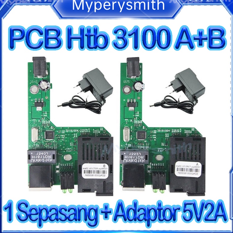 Paling Sesuai Pcb Htb 31 AB PCB Board Sepasang Adaptor 5V2A Converter Htb A B Single Mode 11M Htb 31