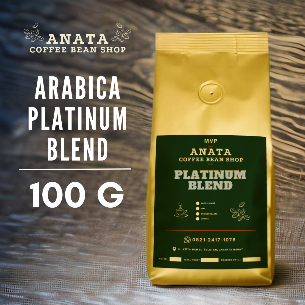 

ANATA Kopi Platinum Blend 100 gram | Full Arabica | Coarse | Medium Coarse | Fine | medium to dark