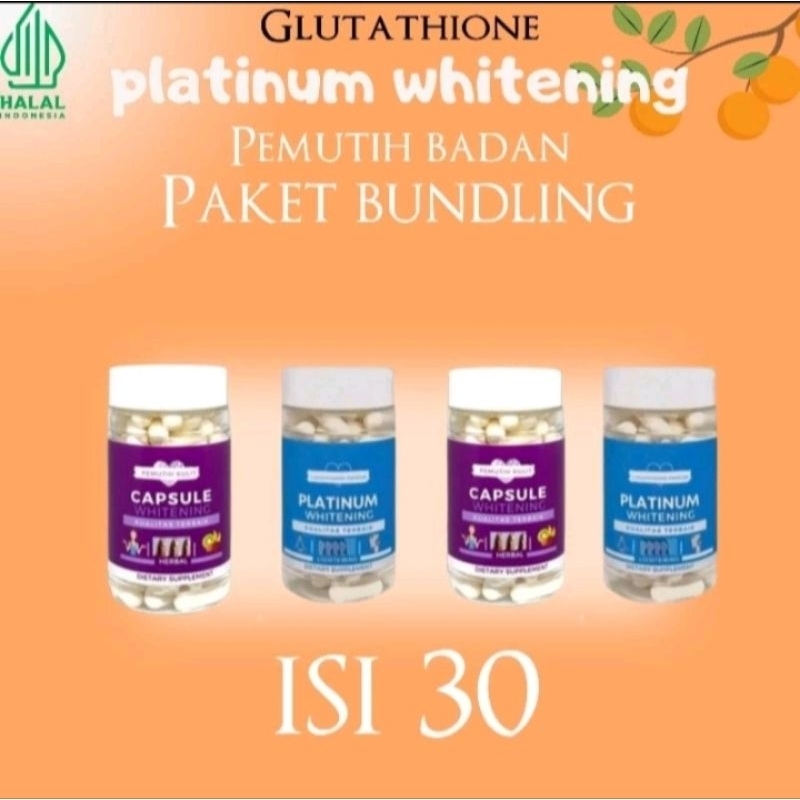 Kapsul pemutih badan | pil platinum whitening + Body Whitening
