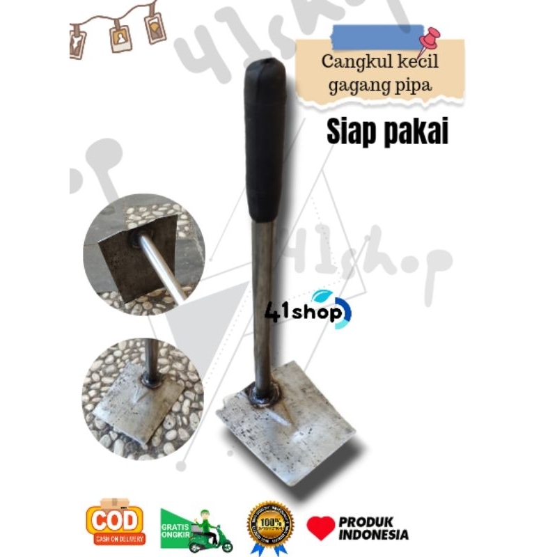 Cangkul Tanah Mini Gagang Pipa Panjang 40 cm