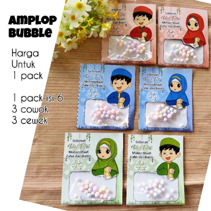 

Amplop Bubble isi 6 pcs | Amplop Lebaran Unik | Amplop Lebaran 2024