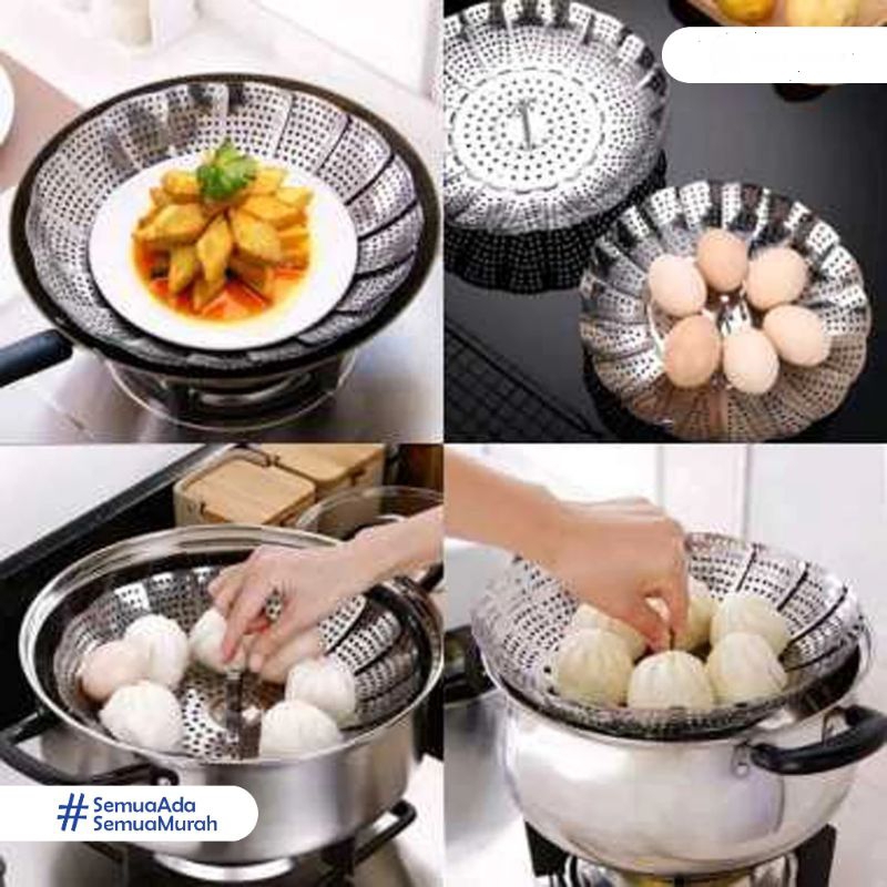 ALAT KUKUS MIKO STEAMER / Kukusan Stainless Flexible (15 to 25cm) - Steamer Alat Kukus Alat kukus se