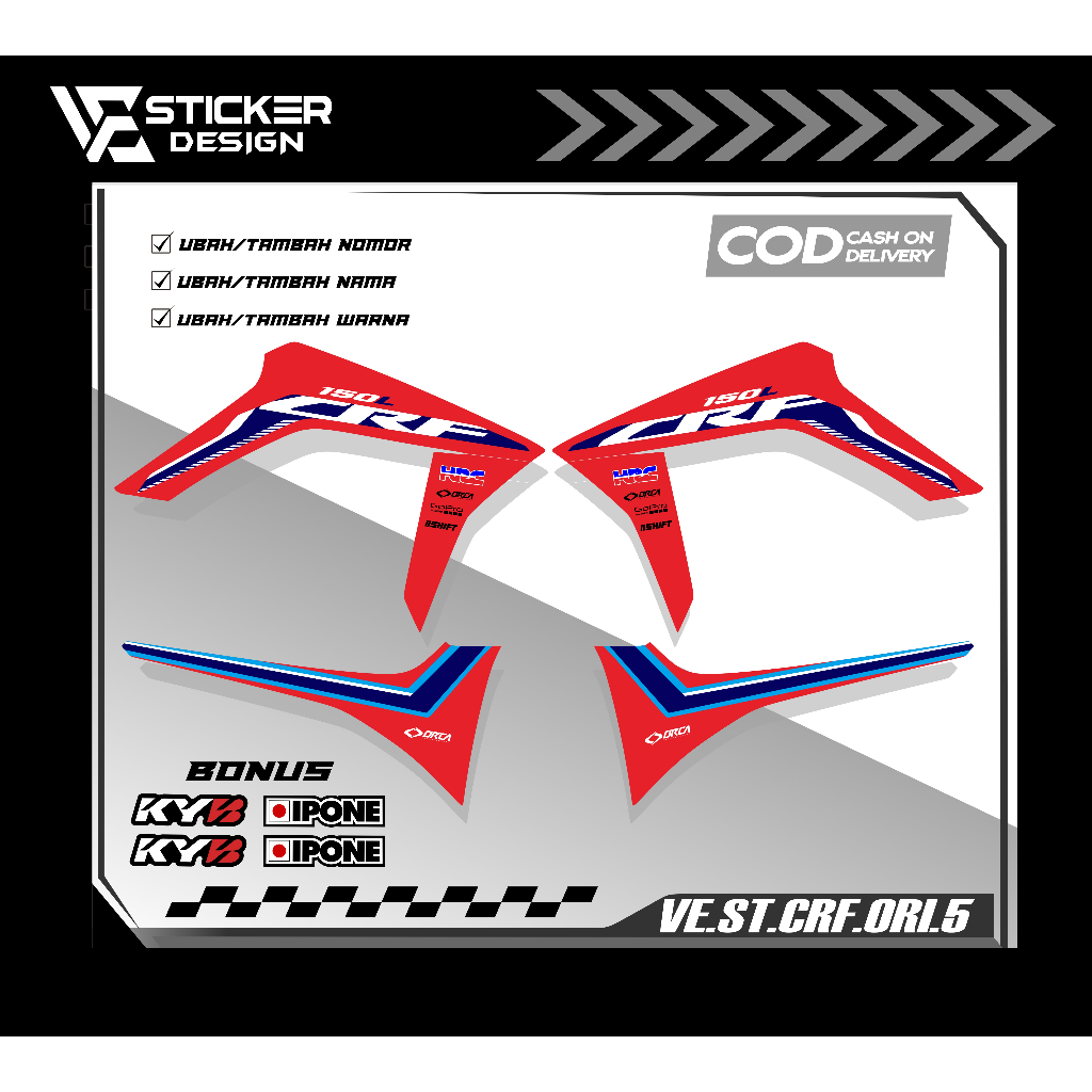 Sticker Striping Crf 150L ORI - Stiker CRF 2022 Setiker CRF 150L Variasi Hologram (VE 05) 05