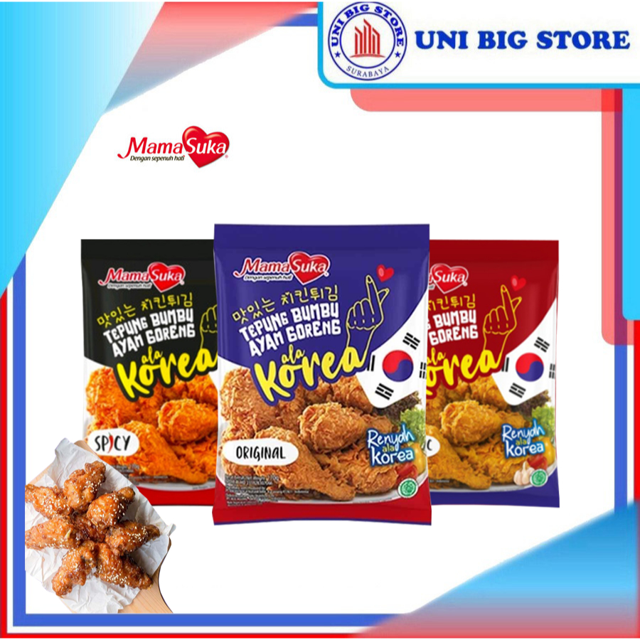 

Mama Suka Tepung Ayam Goreng Ala Korea Original | Garlic | Spicy 170 gr Mamasuka