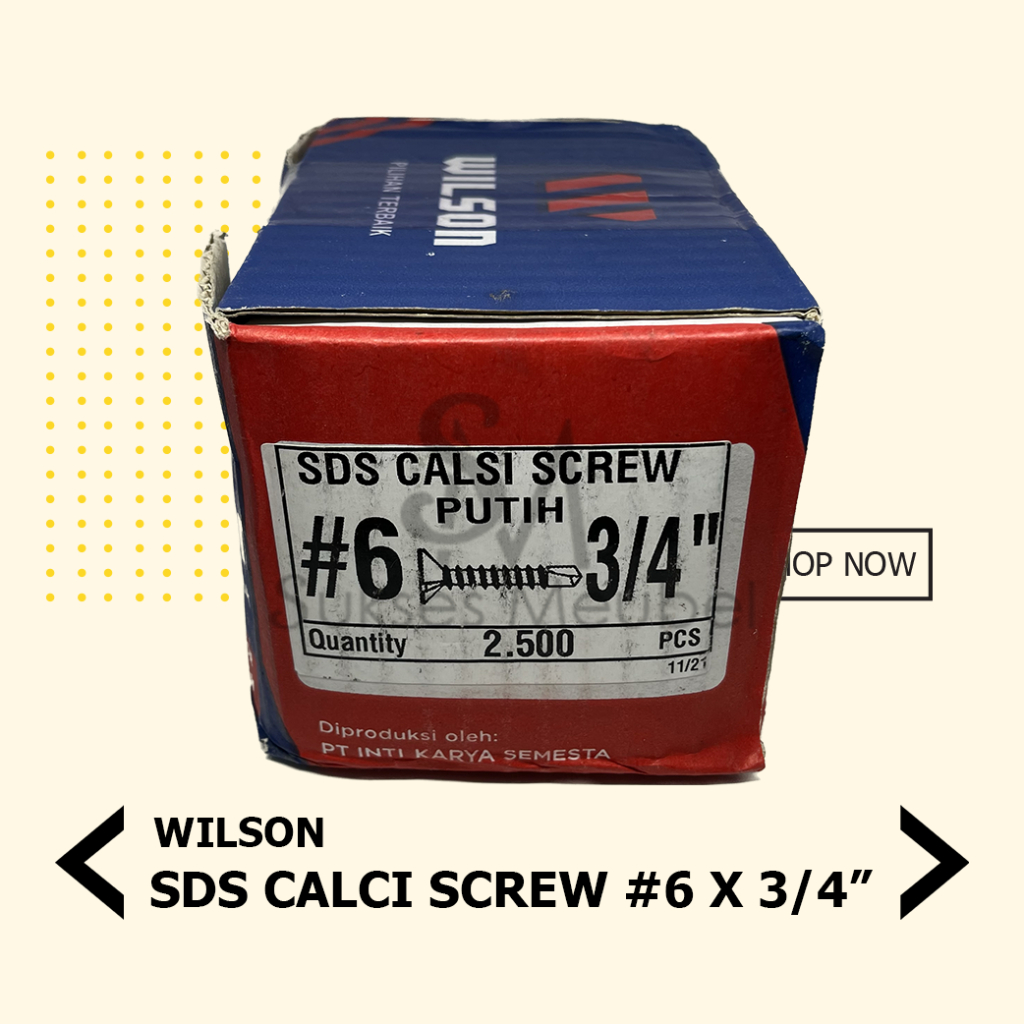 6 x 3/4" SDS CALCI SCREW WILSON (100 pcs) / SEKRUP SDS GRC KALSIBOARD