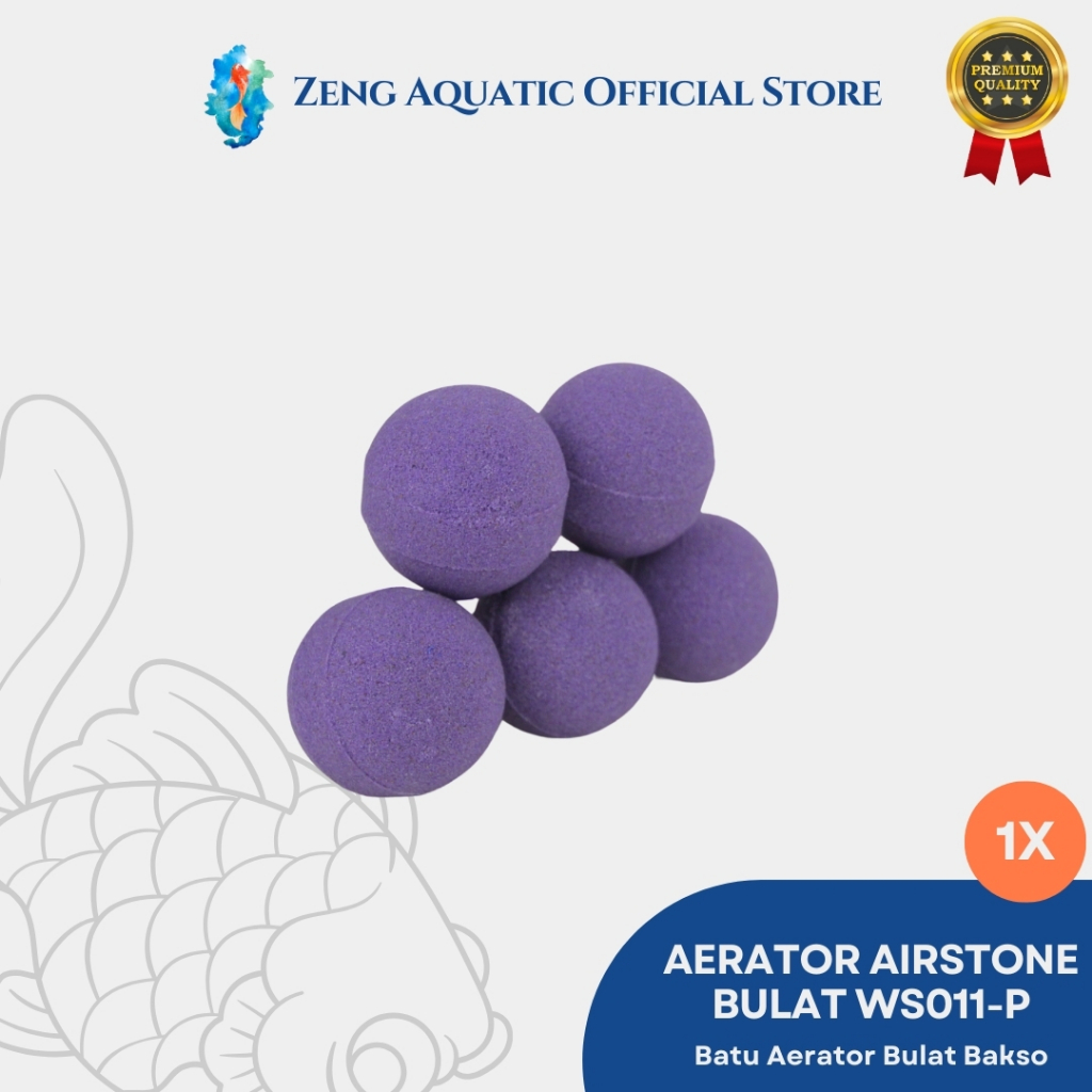 Batu Aerator Aquarium 4Cm - Airstone Warna Warni - Gelembung Udara Ws011Purple Ungu by Zeng Aquatic