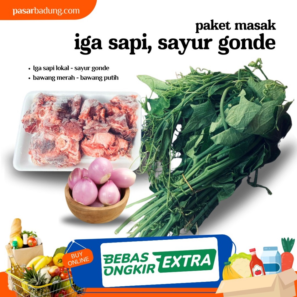 

Paket masak iga sapi , sayur gonda special