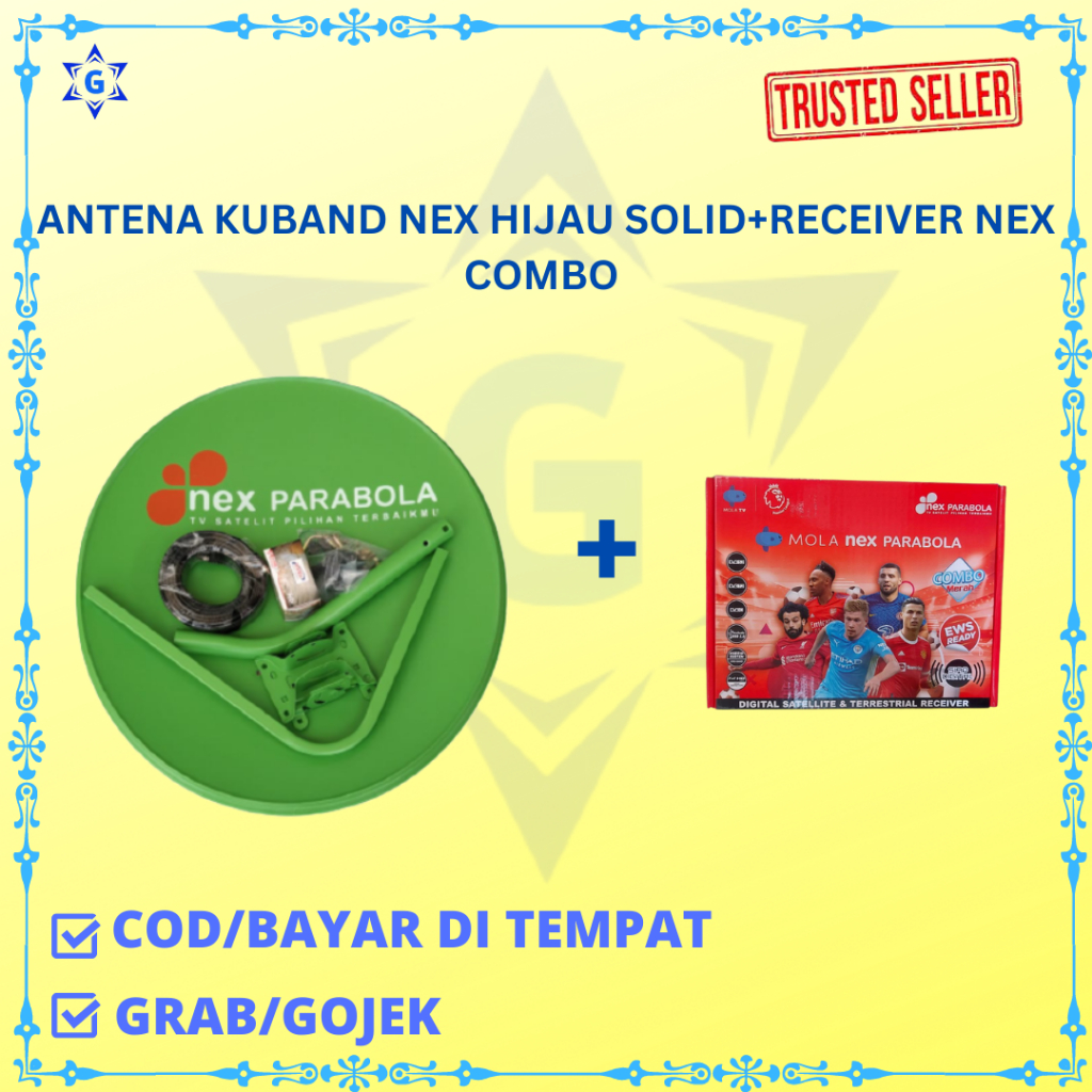 PARABOLA KUBAND KOMPLIT SET ANTENA NEX PARABOLA SOLID 60 CM +RECEIVER NEX COMBO