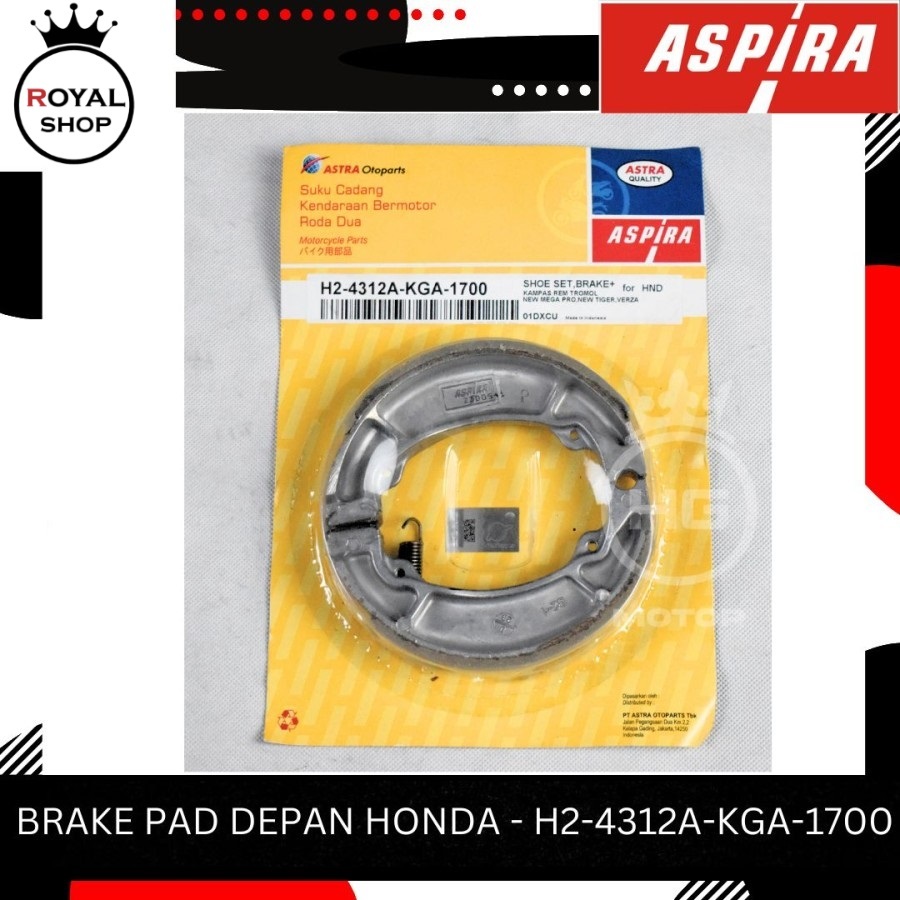 KAMPAS REM TROMOL ASPIRA MEGA PRO NEW 150 VERZA H2-4312A-KGA-1700