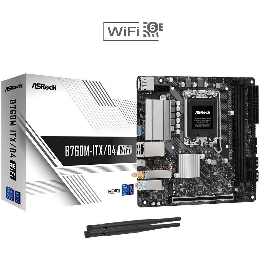 ASROCK B760M-ITX/D4 WiFi (LGA1700. DDR4, Mini-ITX)