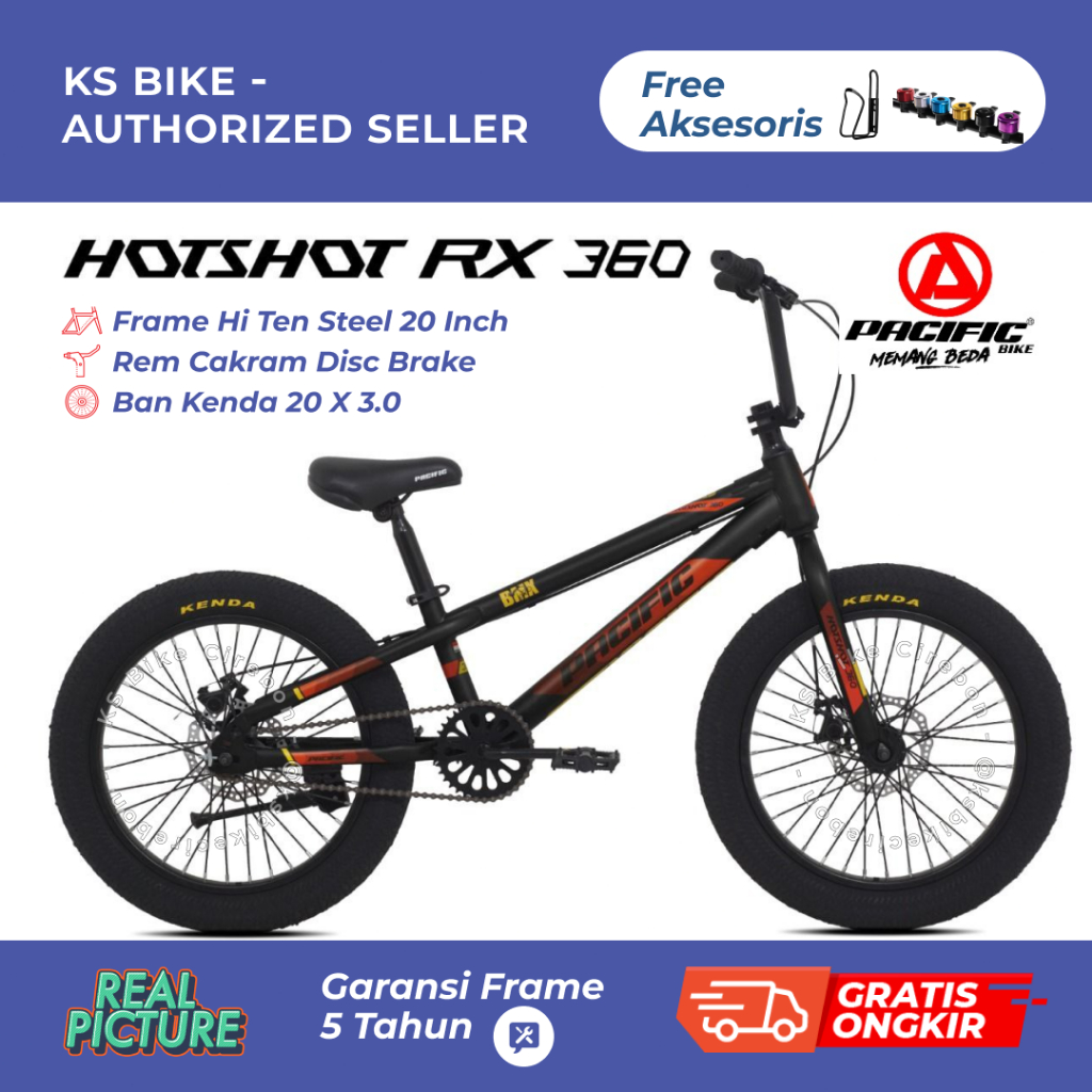 BMX Pacific Hotshot RX 360 20 Inch Sepeda Anak Laki Laki Umur 7, 8, 9, 10 tahun Rem V Brake KS Bike Cirebon