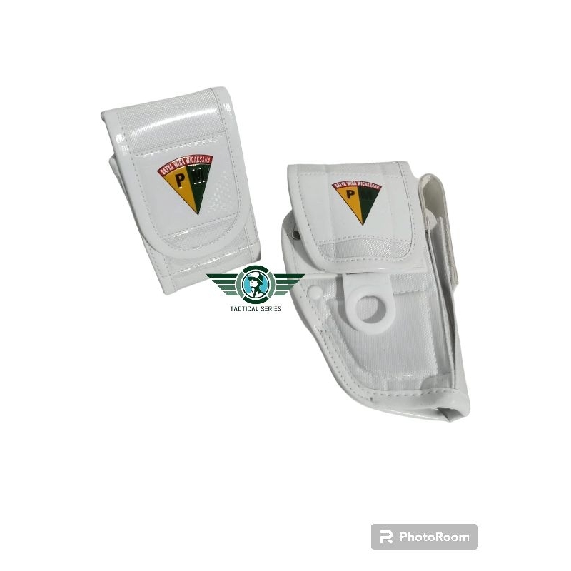 TEMPAT SARUNG PISTOL PUTIH POLISI MILITER / SARUNG PISTOL / HOLSTER PISTOL / SARUNG PISTOL TACTICAL