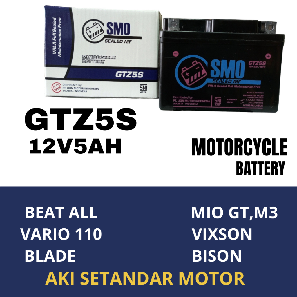 Aki Motor Beat FI ESP CBS Karbu street Vario 110 aki kering 5 Ah
