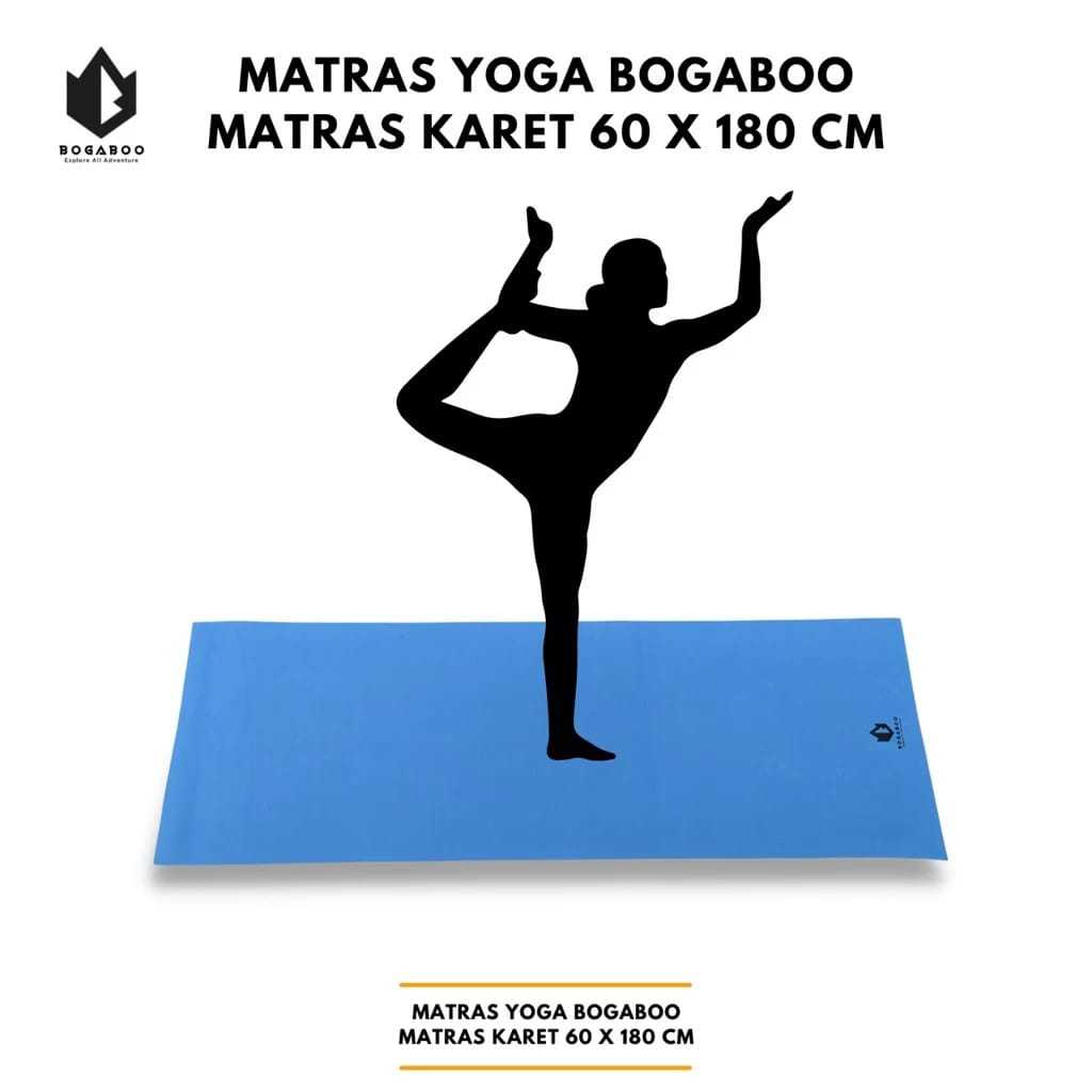 Matras Yoga tebal 5 mm merk BOGABOO - Matras kemping tebal - Matras Gym - Matras Karet 60 x 180cm