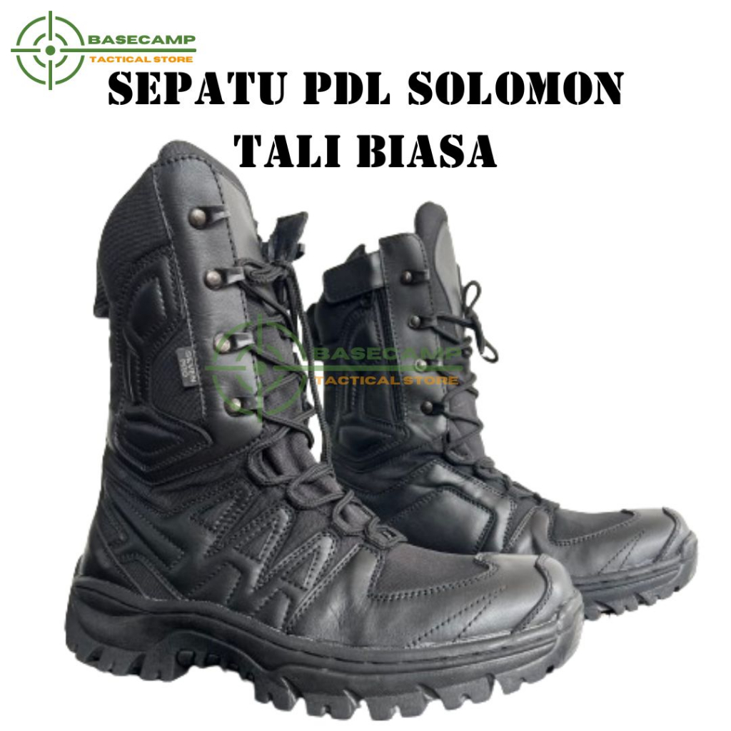 Sepatu PDL Solomon Sepatu Tni Polri Sepatu Tactical Tali Biasa Black ORIGINAL