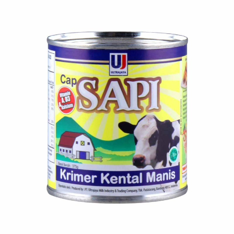 

KENTAL MANIS CAP SAPI ULTRA JAYA 375GR COKLAT / PUTIH