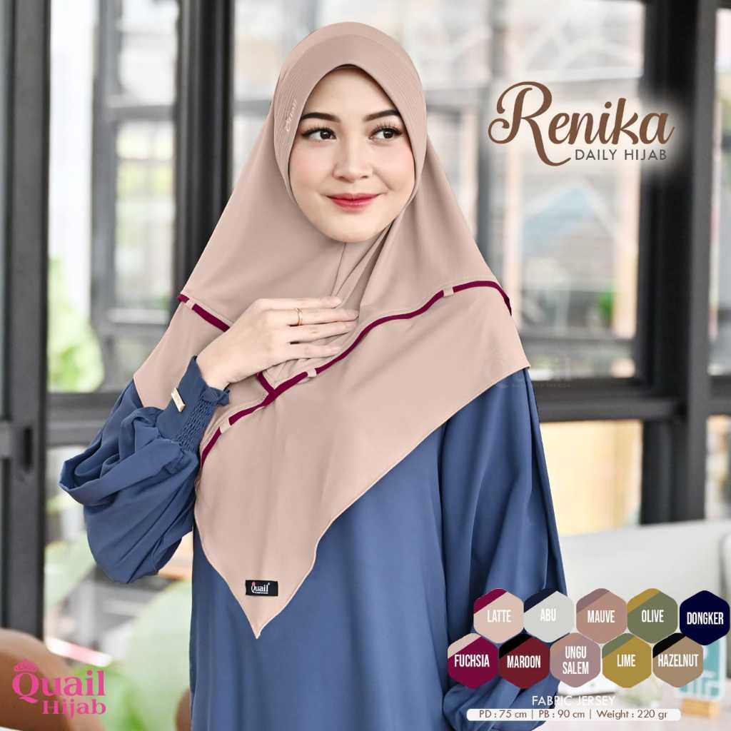 Renika Daily khimar Original Quail hijab Wanita jersey BE