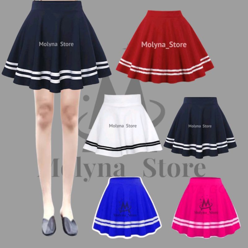JAY Rok List Pendek Wanita Rok Strip Wanita Rok Pendek Wanita Rok Jumbo Rok Jumbo Wanita Rok