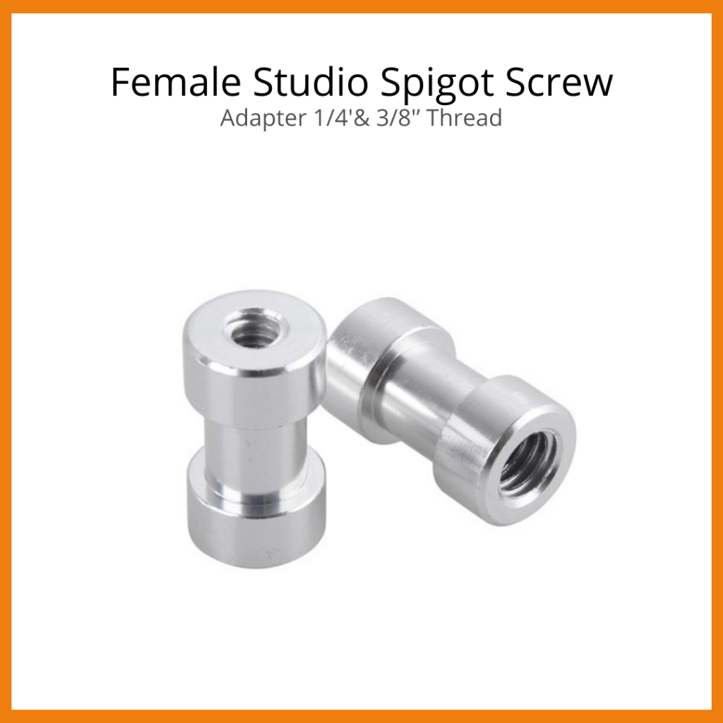 Female Studio Spigot Screw Adapter 1/4" & 3/8" Thread
