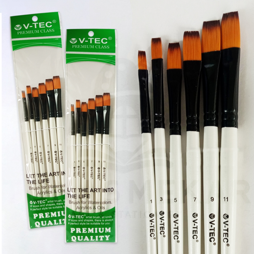 

V-Tec Brush A0017H Set 6 / Kuas Lukis Set isi 6 / VTEC Artist Brush