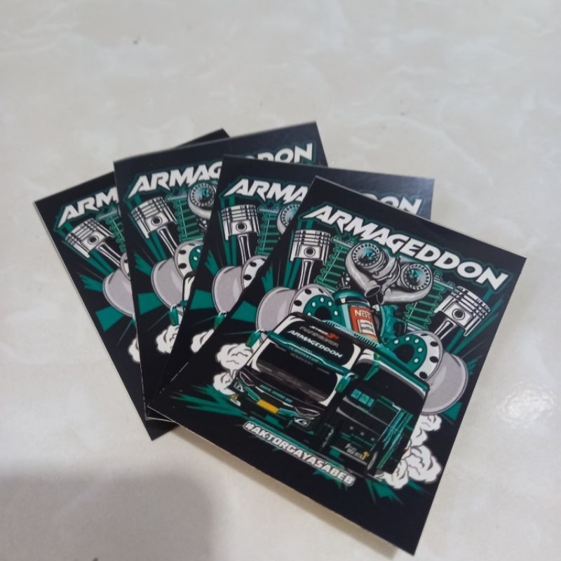 

5 Sticker Bus Stiker Bis Armageddon Hijau