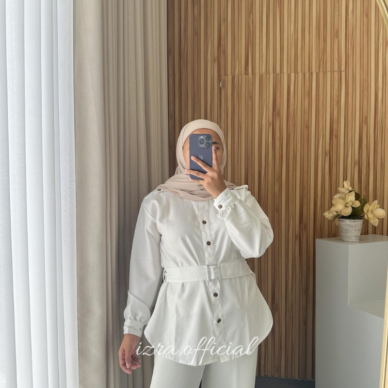 Kemeja aiza kemeja wanita jumbo bigsize S-M-L-XL-2XL-3XL-5XL kemeja wanita formal korean style